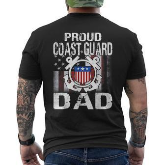 Proud Coast Guard Dad Us Coast Guard Veteran Military Mens Back Print T-shirt | Mazezy
