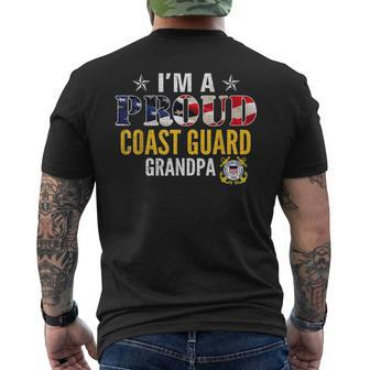 Im A Proud Coast Guard Grandpa American Flag Veteran Men's T-shirt Back Print - Seseable