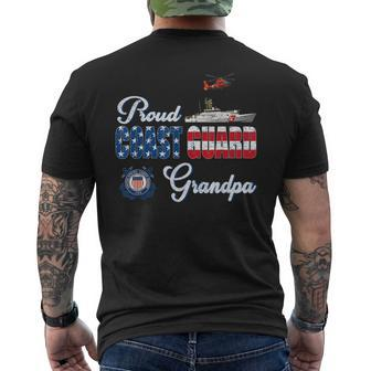 Proud Coast Guard Grandpa Us Military Fathers Day Men Men's T-shirt Back Print - Seseable
