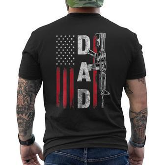 Proud Dad Daddy Gun Rights Ar15 American Flag Fathers Day Gift For Mens Mens Back Print T-shirt | Mazezy