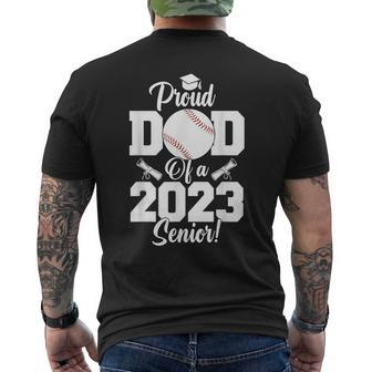 Proud Dad Of A Baseball Senior 2023 Funny Baseball Dad Mens Back Print T-shirt