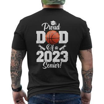 Proud Dad Of A Basketball Senior 2023 Funny Basketball Dad Mens Back Print T-shirt
