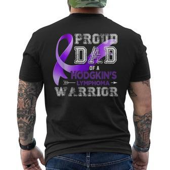 Proud Dad Of A Hodgkins Lymphoma Warrior Hl Awareness Mens Back Print T-shirt | Mazezy