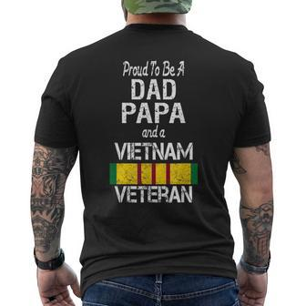 Proud Dad Papa Vietnam Veteran Vintage Vet Men's T-shirt Back Print - Seseable