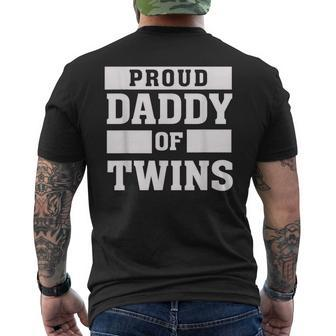 Proud Daddy Of Twins Father Twin Dad T Mens Back Print T-shirt