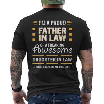 Proud Father In Law Gift From An Awesome Daughter In Law Mens Back Print T-shirt | Mazezy AU