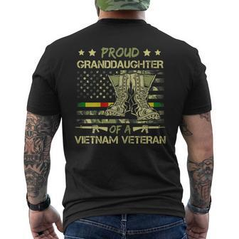 Proud Granddaughter Of A Vietnam Veteran Camouflage Flag Mens Back Print T-shirt | Mazezy