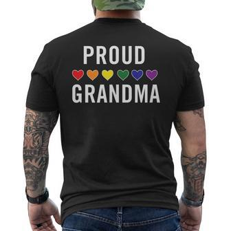 Proud Grandma Lgbtq Gay Pride Rainbow Grandparent Men's Back Print T-shirt | Mazezy