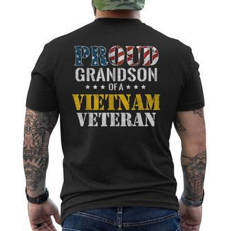 Proud Grandson Of A Vietnam Veteran Us Veterans Day Men's T-shirt Back Print - Seseable