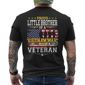 Proud Little Brother Vietnam War Veteran Matching Family Men's T-shirt Back Print - Seseable