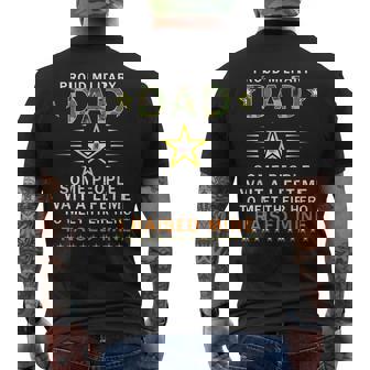 Proud Military Dad I Raised My Heroes American Armed Forces Gift For Mens Mens Back Print T-shirt | Mazezy