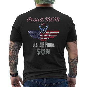 Proud Mom Of Us Air Force Veteran Patriotic Military Mother Men's Back Print T-shirt | Mazezy AU