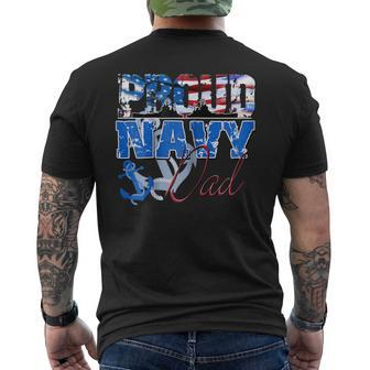 Proud Navy Dad Patriotic Sailor Shirt Fathers Day Men's Back Print T-shirt | Mazezy
