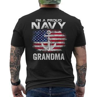 Im A Proud Navy Grandma With American Flag Veteran Men's Back Print T-shirt | Mazezy