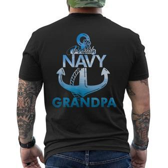 Proud Navy Grandpa Lover Veterans Day Men's T-shirt Back Print - Seseable