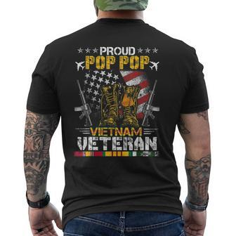 Proud Pop Pop Of Vietnam Veteran Us Flag Proud Veteran Men's T-shirt Back Print - Seseable