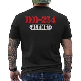 Proud Retired Military Veteran Alumni Family Dd214 Vintage Mens Back Print T-shirt | Mazezy