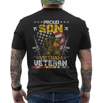 Proud Son Of Vietnam Veteran Us Flag Proud Veteran Men's T-shirt Back Print - Seseable