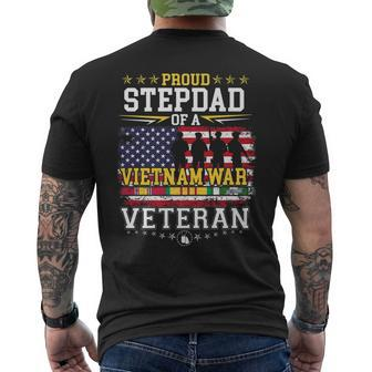 Proud Stepdad Vietnam War Veteran Matching With Stepson Men's T-shirt Back Print - Seseable