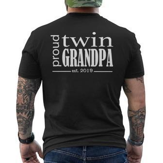Proud Twin Grandpa Est 2019 Men's T-shirt Back Print - Seseable