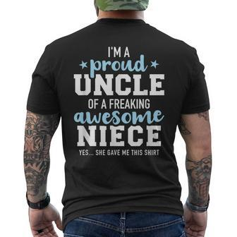 Proud Uncle Of Awesome Niece She Gave Me This Men's T-shirt Back Print - Seseable