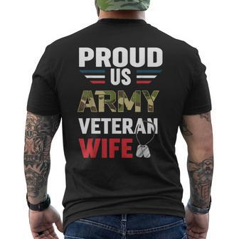 Proud Us Army Veteran Military Wife Fighting Food Mens Back Print T-shirt | Mazezy