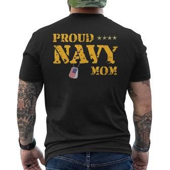 Proud Us Navy Mom American Military Family Mother Gift Mens Back Print T-shirt | Mazezy