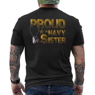 Proud Us Navy Sister American Pride Military Soldier Girls Mens Back Print T-shirt | Mazezy