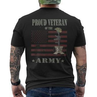 Proud Veteran Of The Army Boots Veterans Day Men's T-shirt Back Print - Seseable