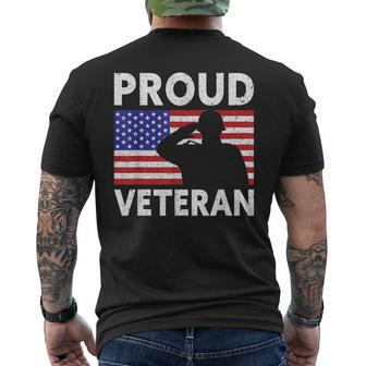 Proud Veteran Usa Flag Proud American Veteran Men's T-shirt Back Print - Seseable