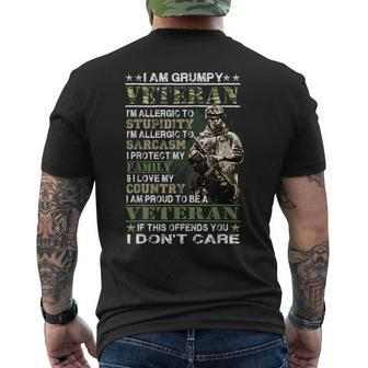 Proud Vietnam Veteran Flag & Military Veterans Day Veteran Men's T-shirt Back Print - Seseable
