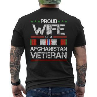 Proud Wife Of A Afghanistan Veteran Proud Army Military Mens Back Print T-shirt | Mazezy
