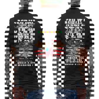 Proud Wife Of Vietnam Veteran Military Vets Spouse Men's Back Print T-shirt | Mazezy