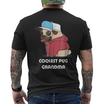 Pug Coolest Grandma Grandpa Funny Cute Mens Back Print T-shirt | Mazezy