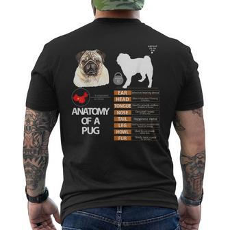 Pug Dog Anatomy Mom Grandma Dad Men Women Kids Men's Back Print T-shirt | Mazezy