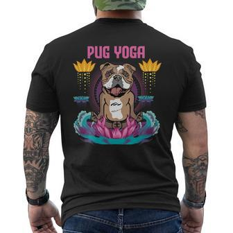 Pug Lover Dog Yoga Funny Meditation Dog Pugs Men's Crewneck Short Sleeve Back Print T-shirt - Monsterry CA
