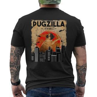 Pug Pugzilla Dog Pug Men's T-shirt Back Print - Seseable