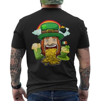 Puking Leprechaun St Patricks Day Irish Drinking Party Men's T-shirt Back Print - Thegiftio