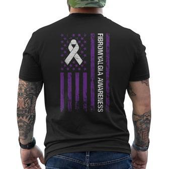 Purple Fibromyalgia Awareness Fibro Warrior Cystic Fibrosis Men's T-shirt Back Print - Thegiftio UK