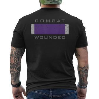Purple Heart Award Veteran Combat Wounded Men's T-shirt Back Print - Seseable