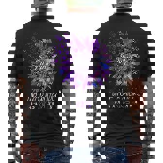 Purple Up For Military Kids Sunflower Purple Military Month Mens Back Print T-shirt | Mazezy