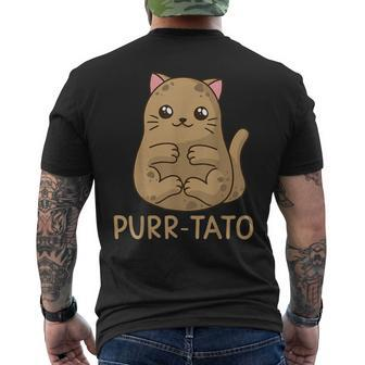 Purrtato Cat Potato Cat Lover Idaho Potatoes Men's Back Print T-shirt | Mazezy