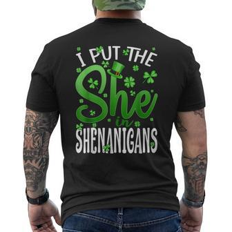 I Put The She In The Shenanigans St Patricks Day Men's T-shirt Back Print - Thegiftio UK