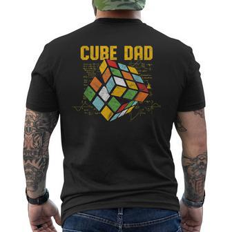 Puzzle Cube Dad Speed Cubing 80S Youth Vintage Math Men's T-shirt Back Print - Seseable