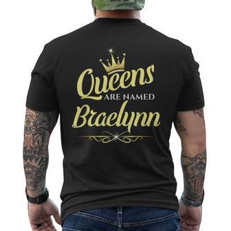 Queens Are Named Braelynn Mens Back Print T-shirt - Seseable