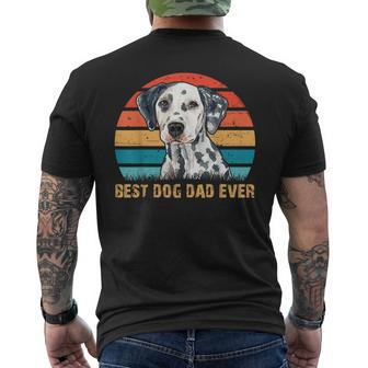 Mens Mens Quote Best Dog Dad Ever Vintage Dalmatian Lover Men's T-shirt Back Print - Seseable