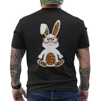 Rabbit Bunny With Sunglasses Leopard Cute Easter Bunny Egg Men's T-shirt Back Print - Seseable