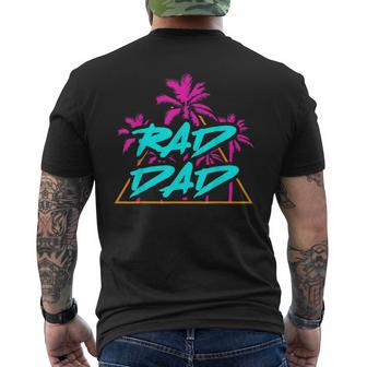 Mens Rad Dad Vintage 80S Best Dad Daddy Papa Men's T-shirt Back Print - Seseable