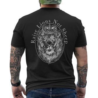 Raise Lions Not Sheep Be The Lion Not The Sheep Men's Back Print T-shirt | Mazezy