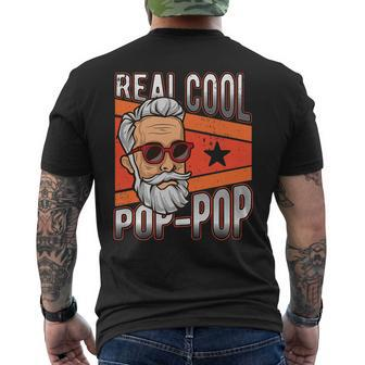 Real Cool Pop-Pop Pops Father Day Grandfathers Poppop Men's T-shirt Back Print - Thegiftio UK